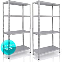 NAWA Home &amp- Work Estantes de almacenamiento- pack de 2 estanterías para el sótano-estantería para taller-estantería para…